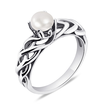Серебряное кольцо с жемчугом (арт. 7901/0847.10жб)