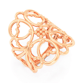 Фото Золота каблучка з візерунком (арт. 1401140)