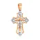 Золотой нательный крестик с распятием и фианитами (арт. 501648) – изображение 1