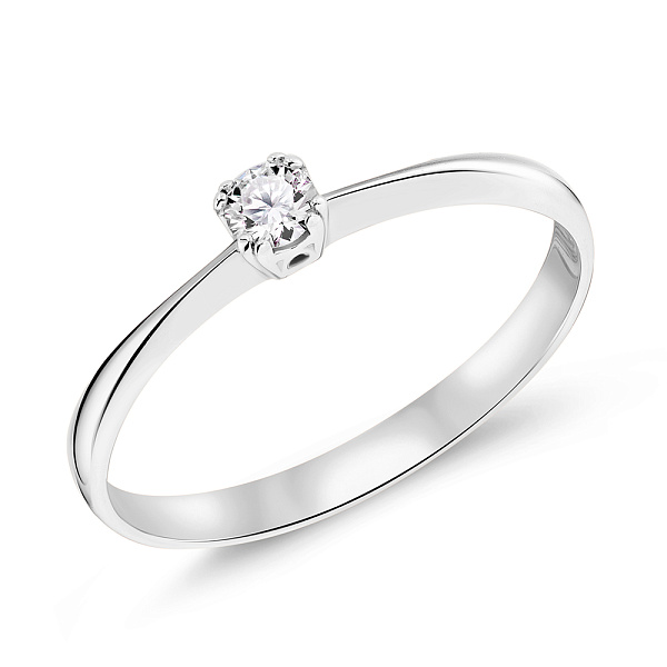 Кольцо из белого золота с бриллиантом (арт. 1108719202) – изображение 1