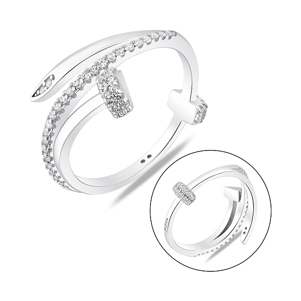 Серебряное кольцо гвоздики с фианитами (арт. 7501/8831) – изображение 1