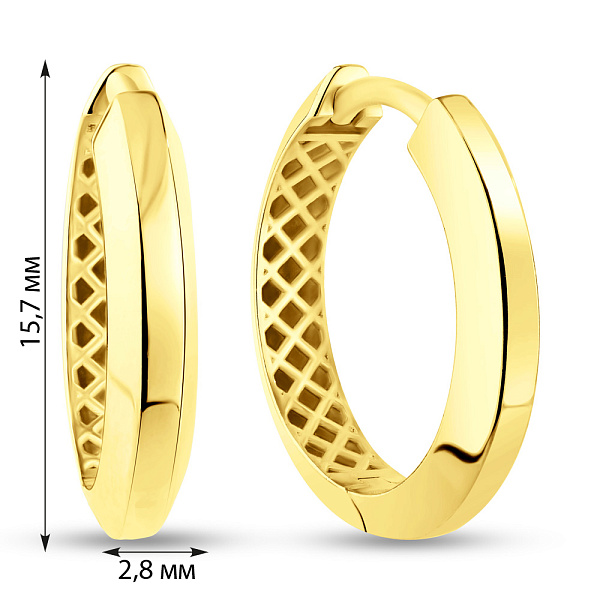 Серьги-кольца из желтого золота (арт. 1091306/15ж) – изображение 4
