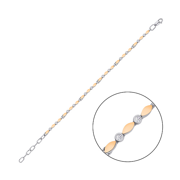 Срібний браслет з золотими накладками (арт. 7209/253брп) – зображення 1