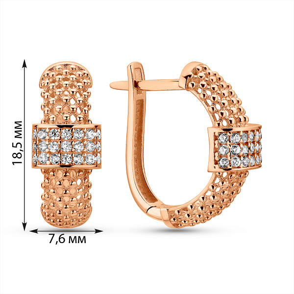 Золотые серьги с фианитами (арт. 1092013) – изображение 7