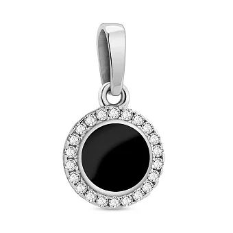 Золотий кулон Лýна з емаллю і фіанітами (арт. 441219беч)