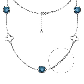 Колье из белого золота с кварцем (арт. 351221бПкс)