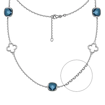 Кольє з білого золота з кварцом (арт. 351221бПкс)