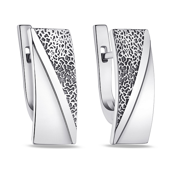 Серьги из серебра с узором (арт. 7902/408сп) – изображение 1