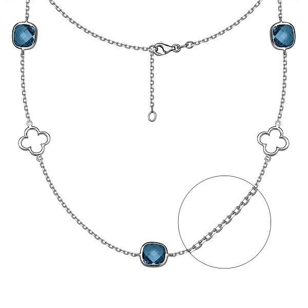 Колье из белого золота с кварцем (арт. 351221бПкс) – изображение 1