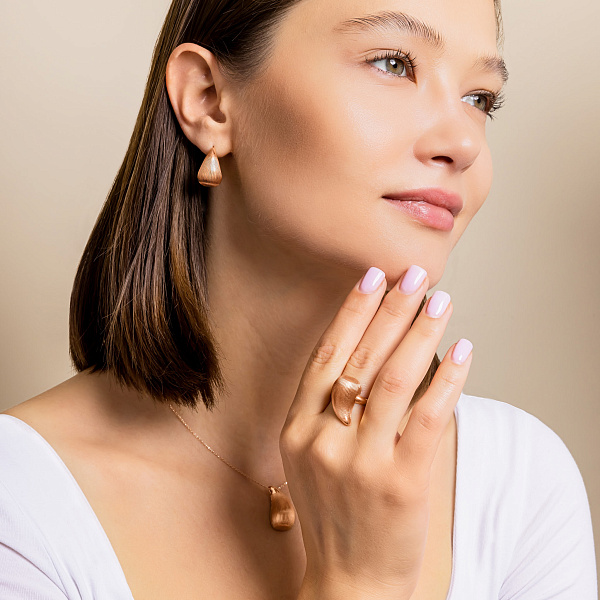 Золотое колье Капля (арт. 352756а) – изображение 4