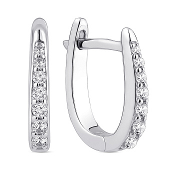 Фото Срібні сережки з доріжкою із фіанітів (арт. 7502/9966)