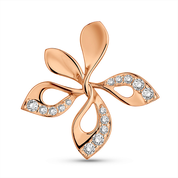 Кулон Цветок из красного золота с фианитами (арт. 3111804101) – изображение 1