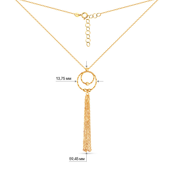 Колье из желтого золота с длинной подвеской (арт. 352203ж) – изображение 5