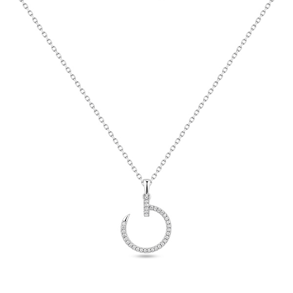 Серебряное колье с подвеской гвоздь с фианитами (арт. 7507/570) – изображение 2