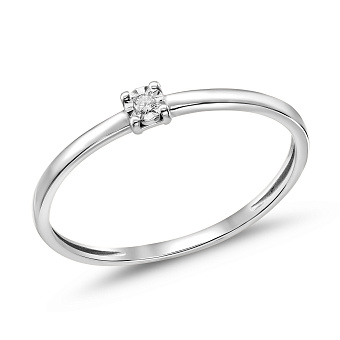 Фото Кольцо из белого золота с бриллиантом (арт. К011740б)