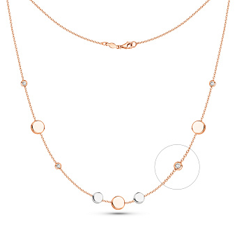 Золотое колье с фианитами (арт. 352658кб)