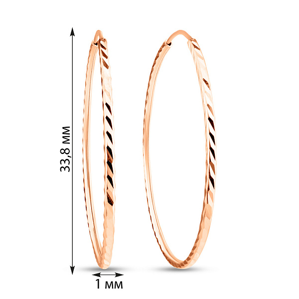 Золотые серьги-кольца (арт. 121903/35) – изображение 2