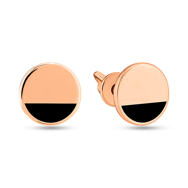 Золотые серьги-пусеты с эмалью (арт. 120994Д) – изображение 1