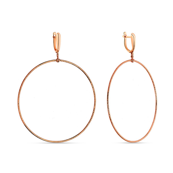 Золотые сережки-подвески Francelli без камней (арт. 108028/60) – изображение 1