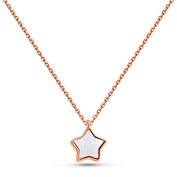 Золотое колье с перламутром (арт. 352591п) – изображение 1