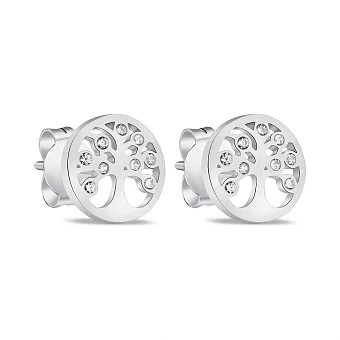 Срібні сережки-пусети Дерево життя (арт. 7518/6461)