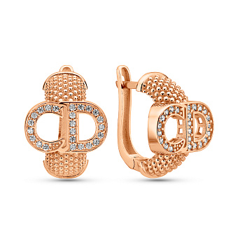 Золотые серьги с фианитами (арт. 1091716)