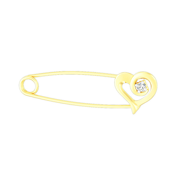 Золотая булавка с фианитом (арт. 360084ж) – изображение 1
