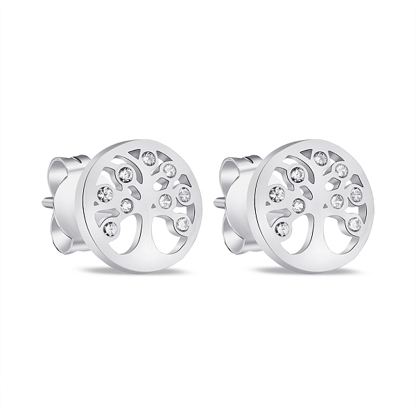 Серебряные серьги-пусеты Дерево жизни (арт. 7518/6461) – изображение 1