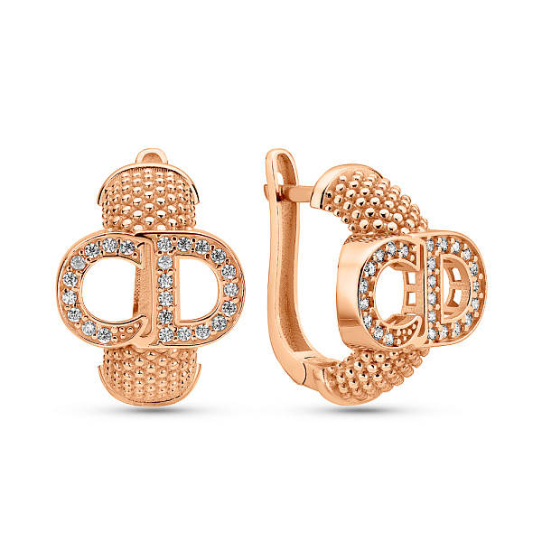 Золоті сережки з фіанітами (арт. 1091716) – зображення 1