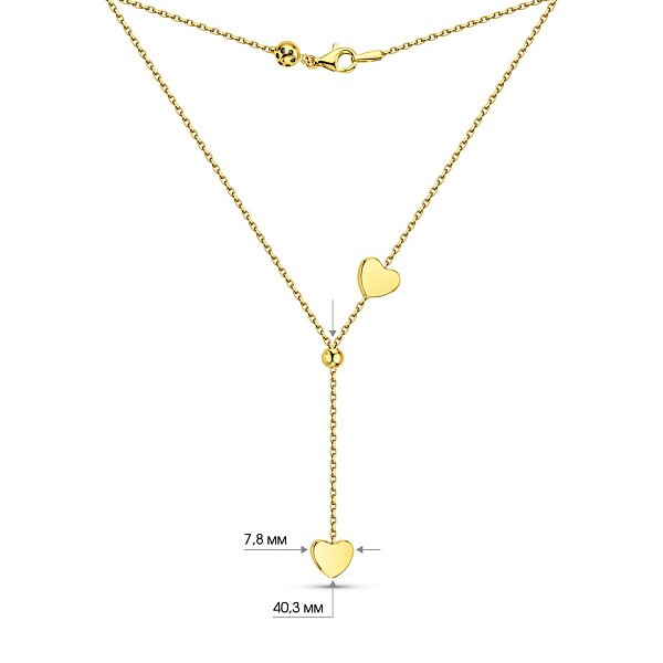 Колье-галстук из желтого золота (арт. 352693ж) – изображение 4