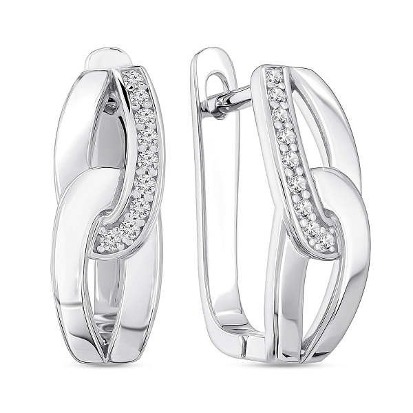 Серьги из серебра с фианитами (арт. 7502/10065) – изображение 1