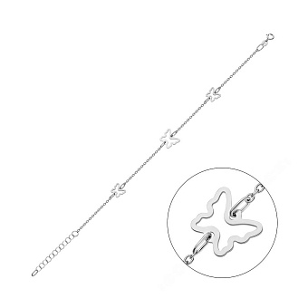 Фото Браслет "Метелики" з білого золота (арт. 325432б)