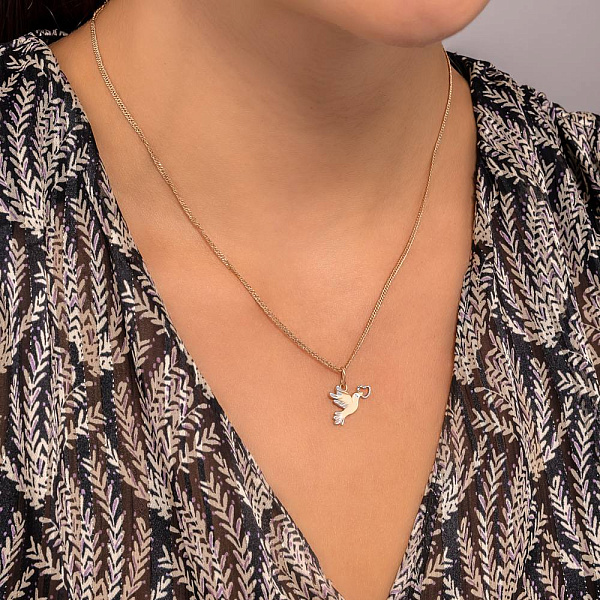 Золотой подвес с родированием (арт. 424532р) – изображение 2