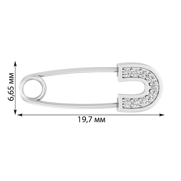 Булавка из белого золота с бриллиантами (арт. Ш011612б) – изображение 2