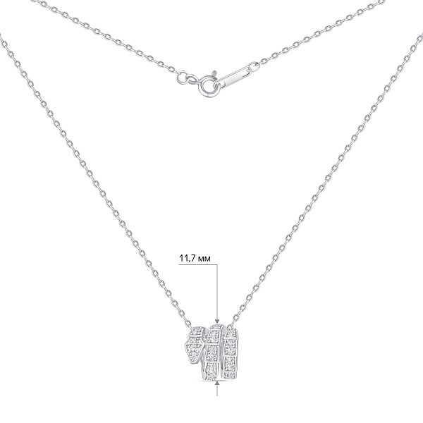 Серебряное колье Змея с дорожкой из фианитов (арт. 7507/2369) – изображение 3