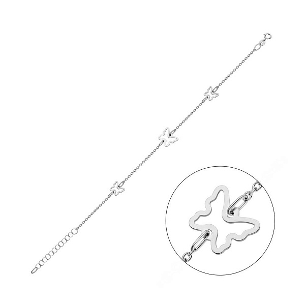 Браслет "Метелики" з білого золота (арт. 325432б) – зображення 1