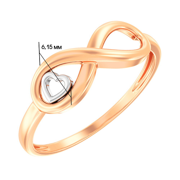 Кольцо  «Бесконечность» из красного золота (арт. 140790) – изображение 4