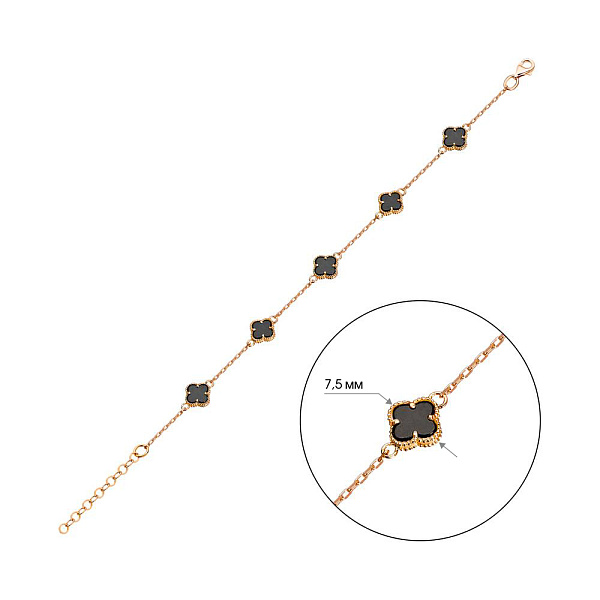 Золотий браслет з оніксом (арт. 321957/7о) – зображення 2