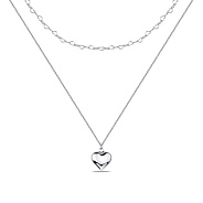 Фото Серебряное колье Сердце без камней (арт. 7507/1816)