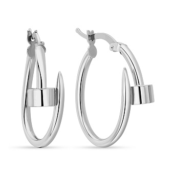 Сережки «Цвяхи» з білого золота (арт. 107370/20б)