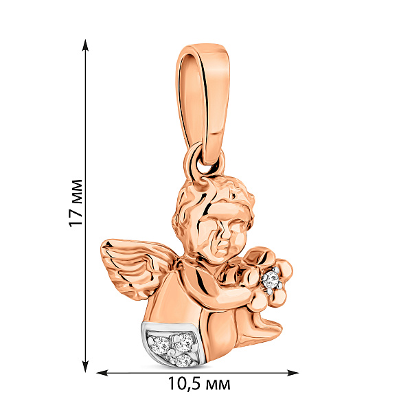 Золотая подвеска Ангел с фианитами (арт. 440465) – изображение 4