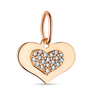 Подвеска в красном цвете металла с фианитами (арт. 424230)