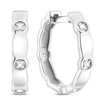 Серьги из белого золота с фианитами (арт. 111147б)