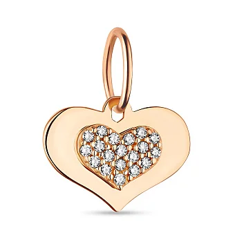 Підвіска в червоному кольорі металу з фіанітами (арт. 424230)