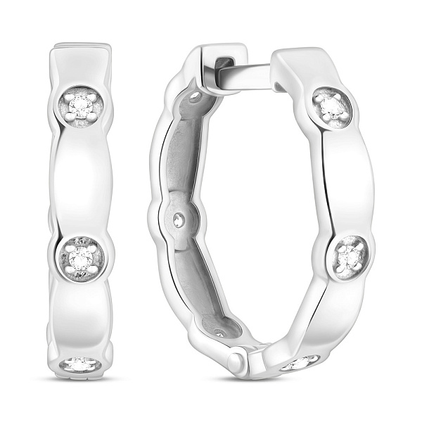 Серьги из белого золота с фианитами (арт. 111147б) – изображение 1