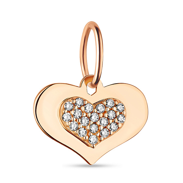 Підвіска в червоному кольорі металу з фіанітами (арт. 424230) – зображення 1