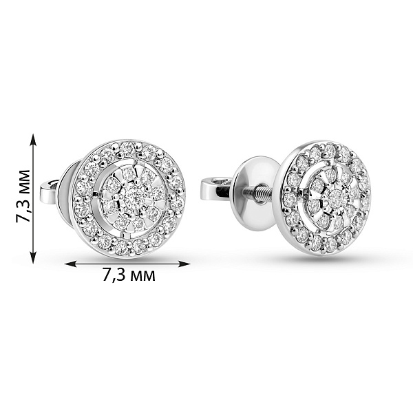 Золоті пусети з діамантами (арт. Т011735020б) – зображення 5