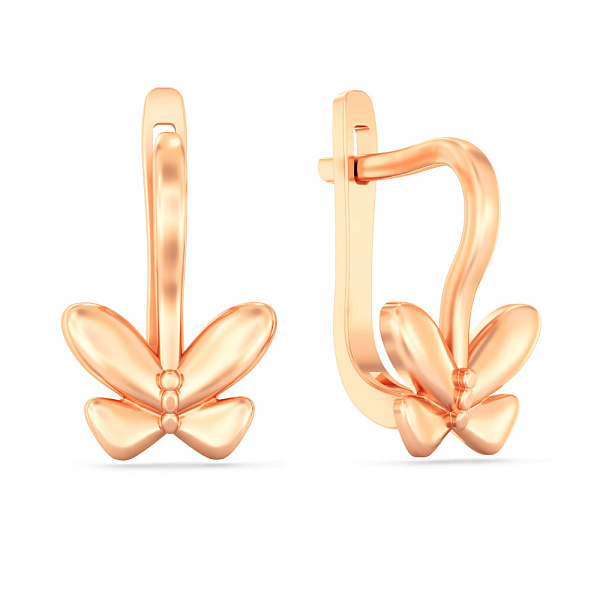 Серьги из красного золота Бабочки (арт. 110974) – изображение 1