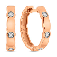 Золотые серьги-кольца с фианитами (арт. 111147)