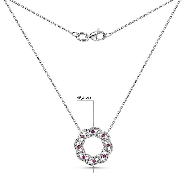 Золоте кольє з рубінами і діамантами (арт. 7192089202р) – зображення 5